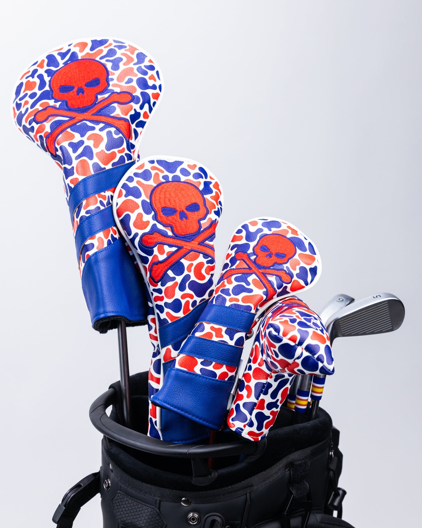 Red White & Blue Camo Crossbone Headcover