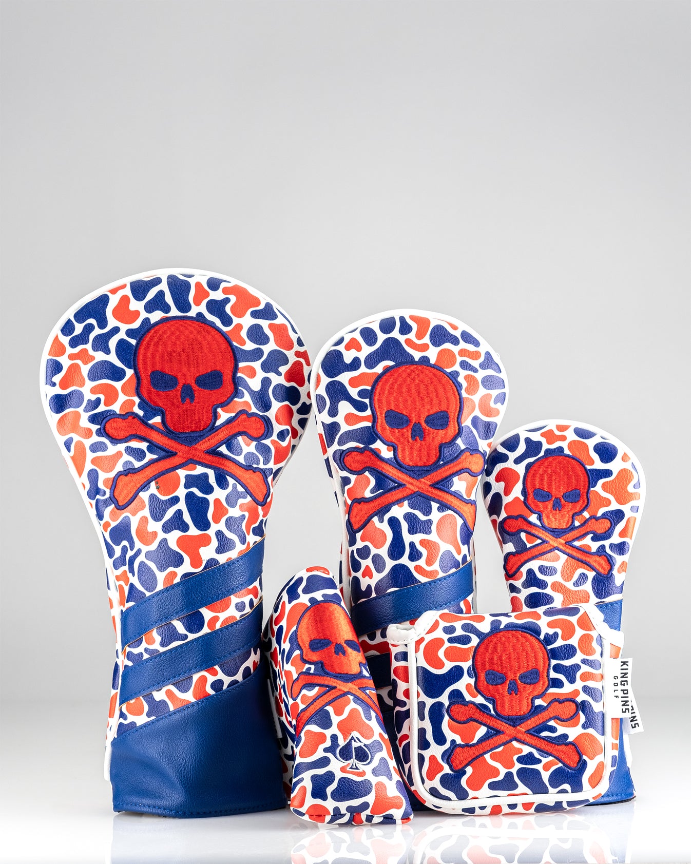 Red White & Blue Camo Crossbone Headcover King Pins Golf